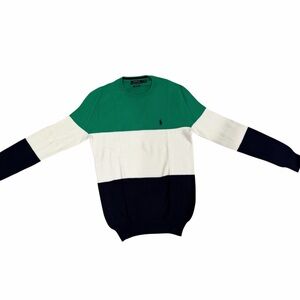 Polo Ralph Lauren Green, White, and Black Crewneck Sweater